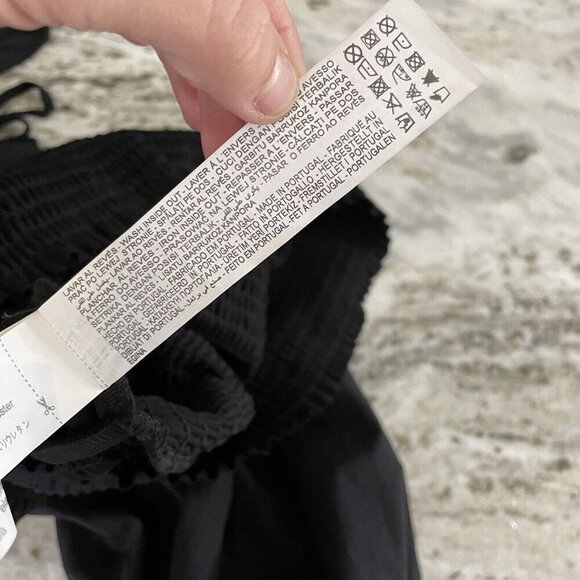 Zara NWT Blogger Favorite Puff Sleeve Dress Womens Sz S Smocked Bodycon Keyhole - Picture 10 of 14